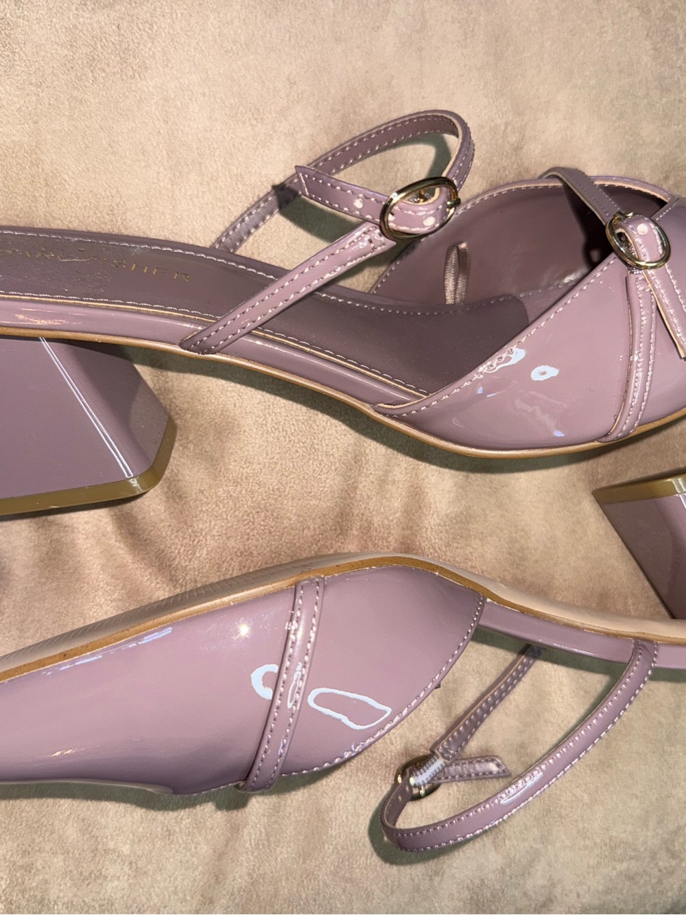MARC FISHER MAUVE LOW BLOCK HEEL SLING-BACK-Size 11 - Picture 2 of 11